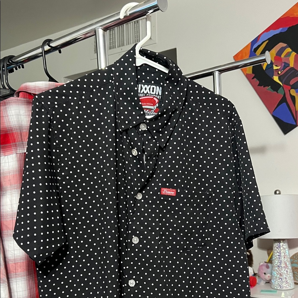 DIXXON Black and White Polka Dot Men's Shirt